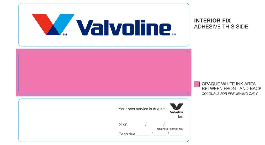 6516 Generic Service Sticker Slimline Rego